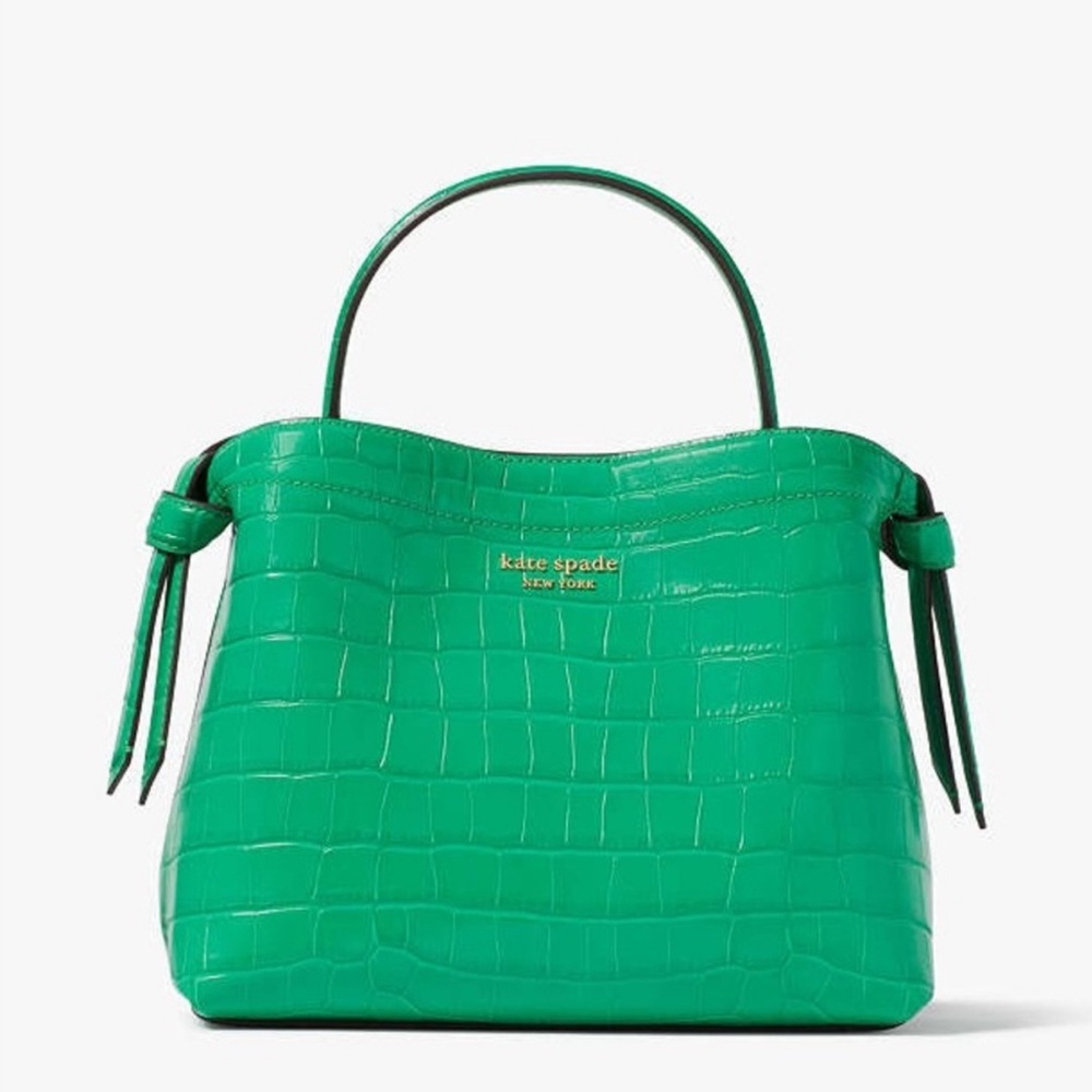 Kate Spade Knot Croc Embossed Leather Satchel